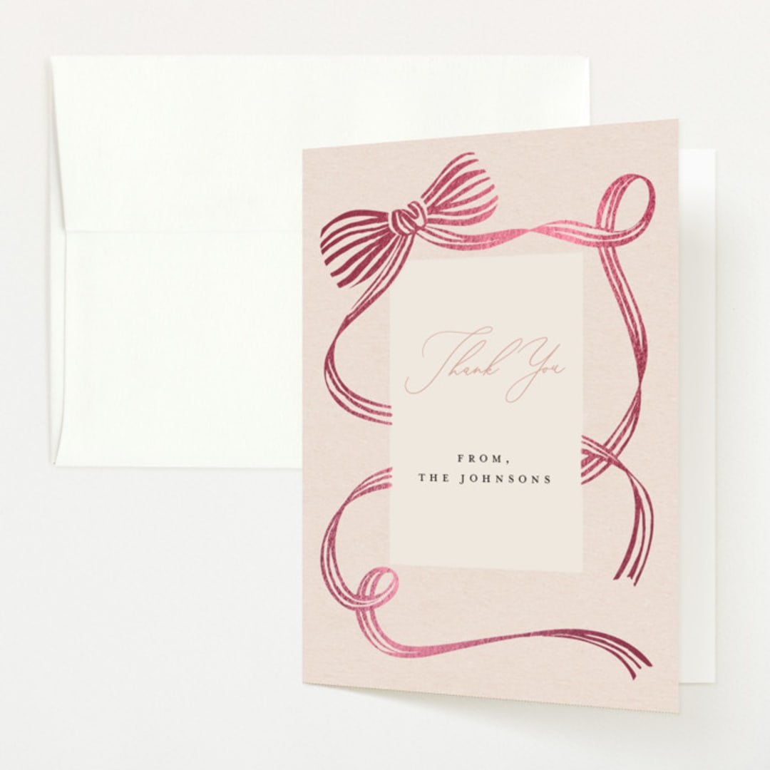 "Neddy" - Baby Shower Thank You Cards in Petal by Carrie ONeal - Front