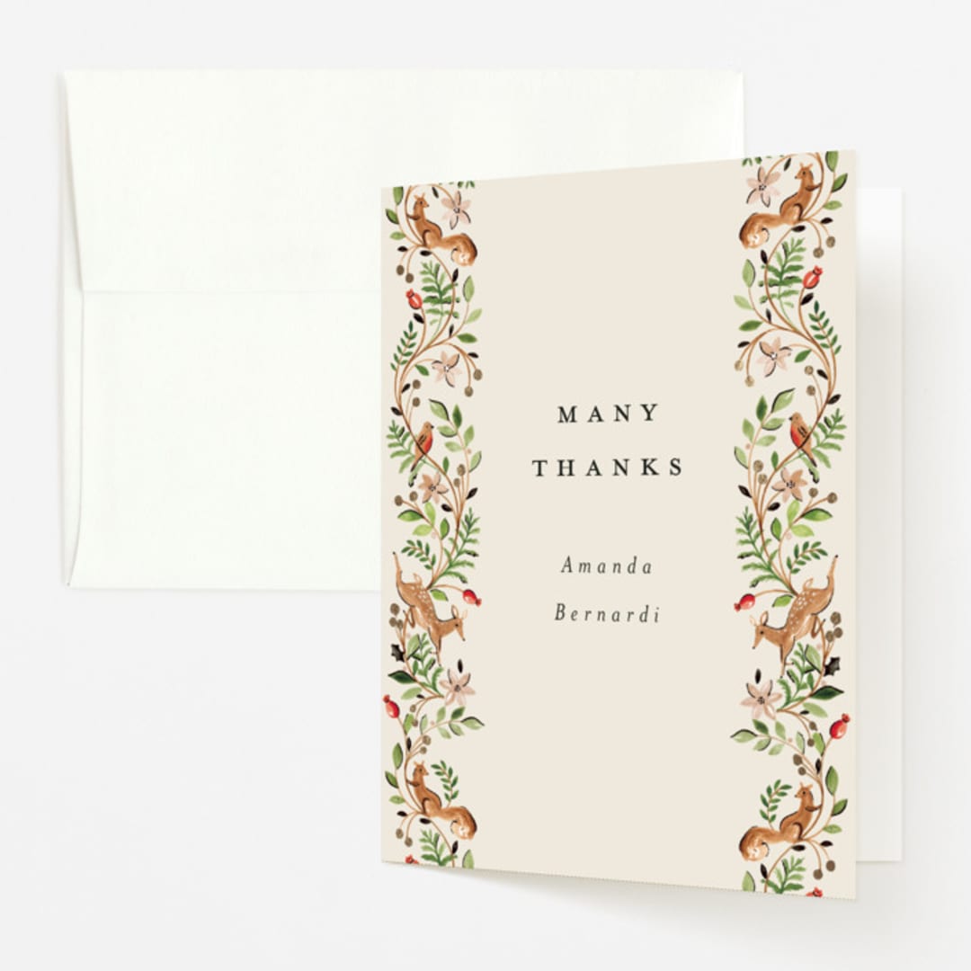 "Highlands" - Baby Shower Thank You Cards in Peach Pie by Sarah Knight - Front