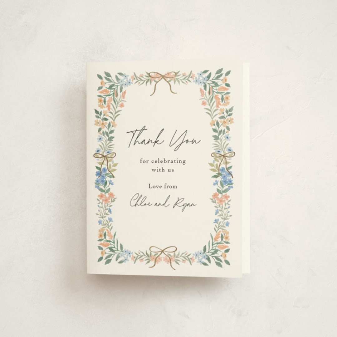 "Sweet Garden" - Baby Shower Thank You Cards in Pastel by Elly - Front