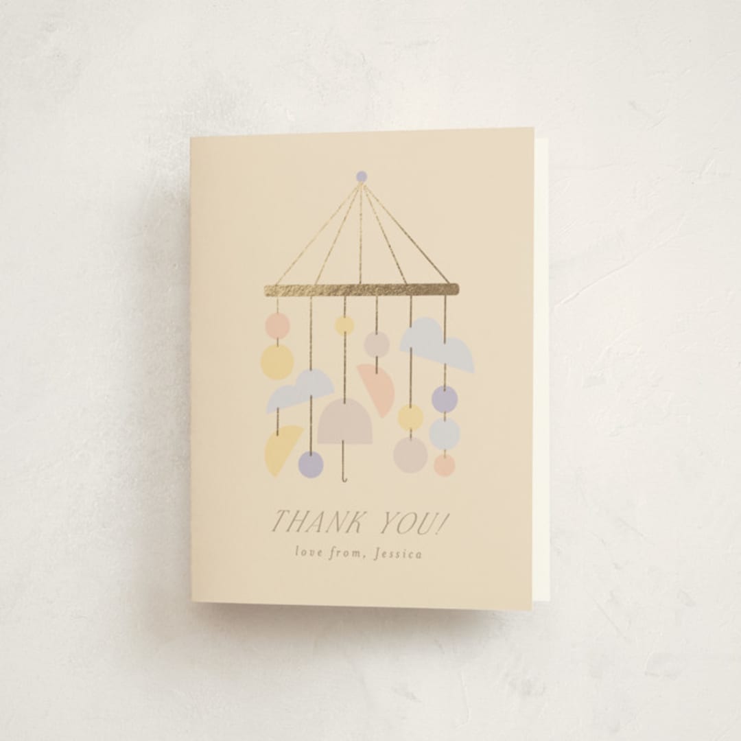 "Mod Baby" - Baby Shower Thank You Cards in Vanilla by Angela Thompson - Front