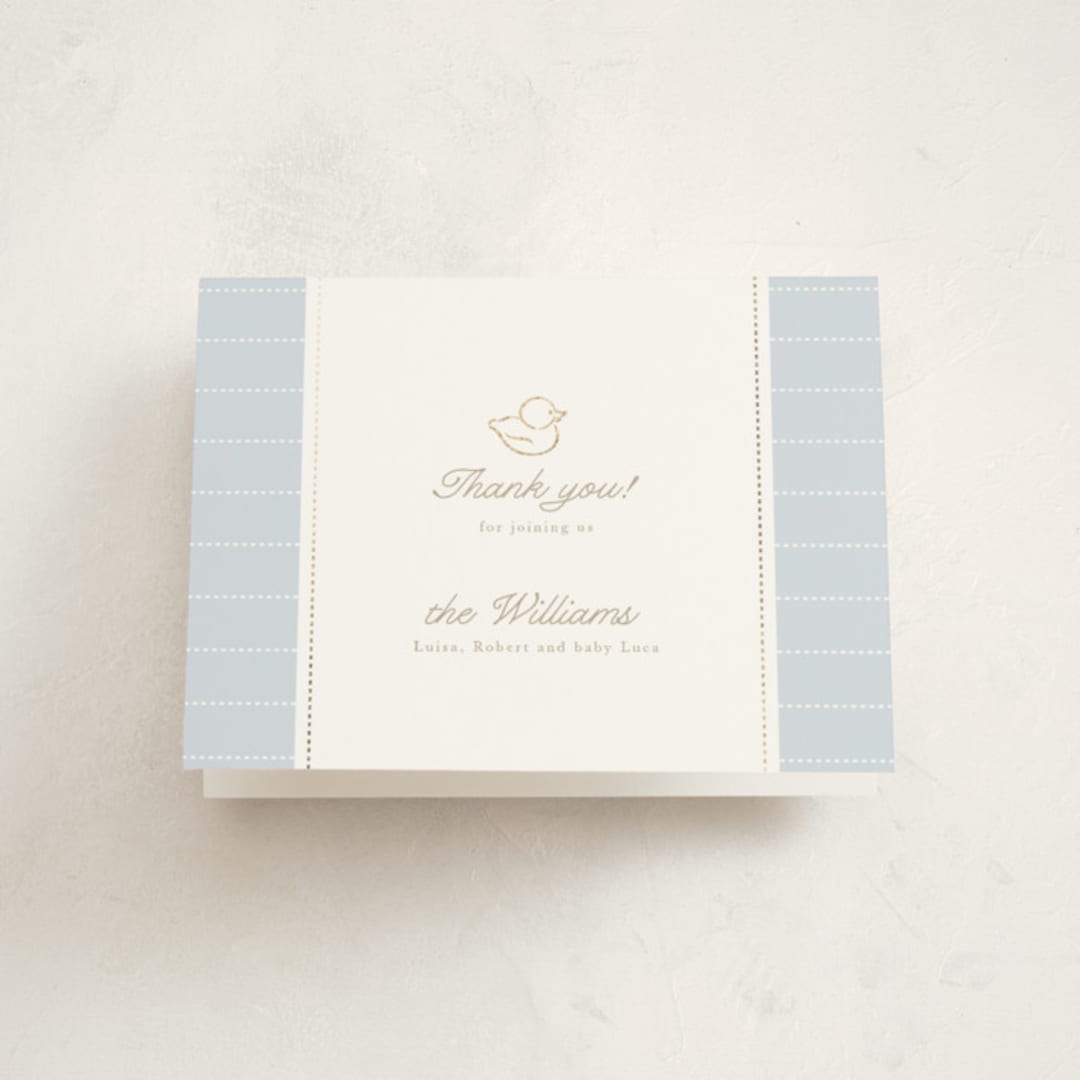 "Baby Duck" - Baby Shower Thank You Cards in Hydrangea by Tamara Hilje - Front