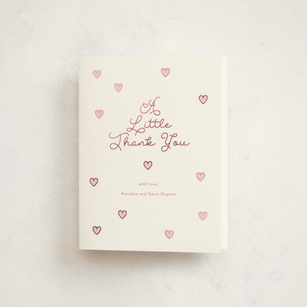 "Little Sweetheart" - Baby Shower Thank You Cards in Strawberry by Angela Garrick - Front