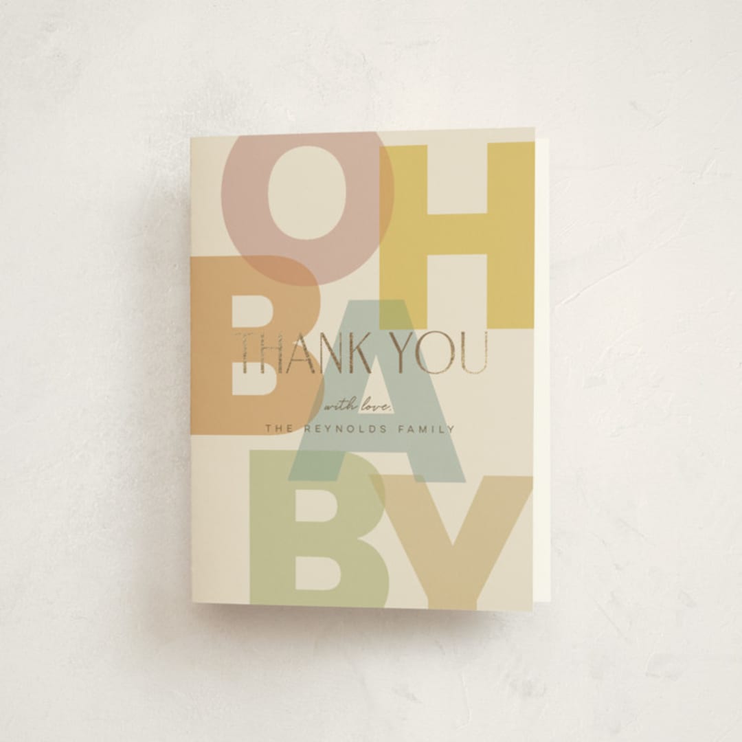 "Layers" - Baby Shower Thank You Cards in Pastel by Ellen Schlegelmilch - Front