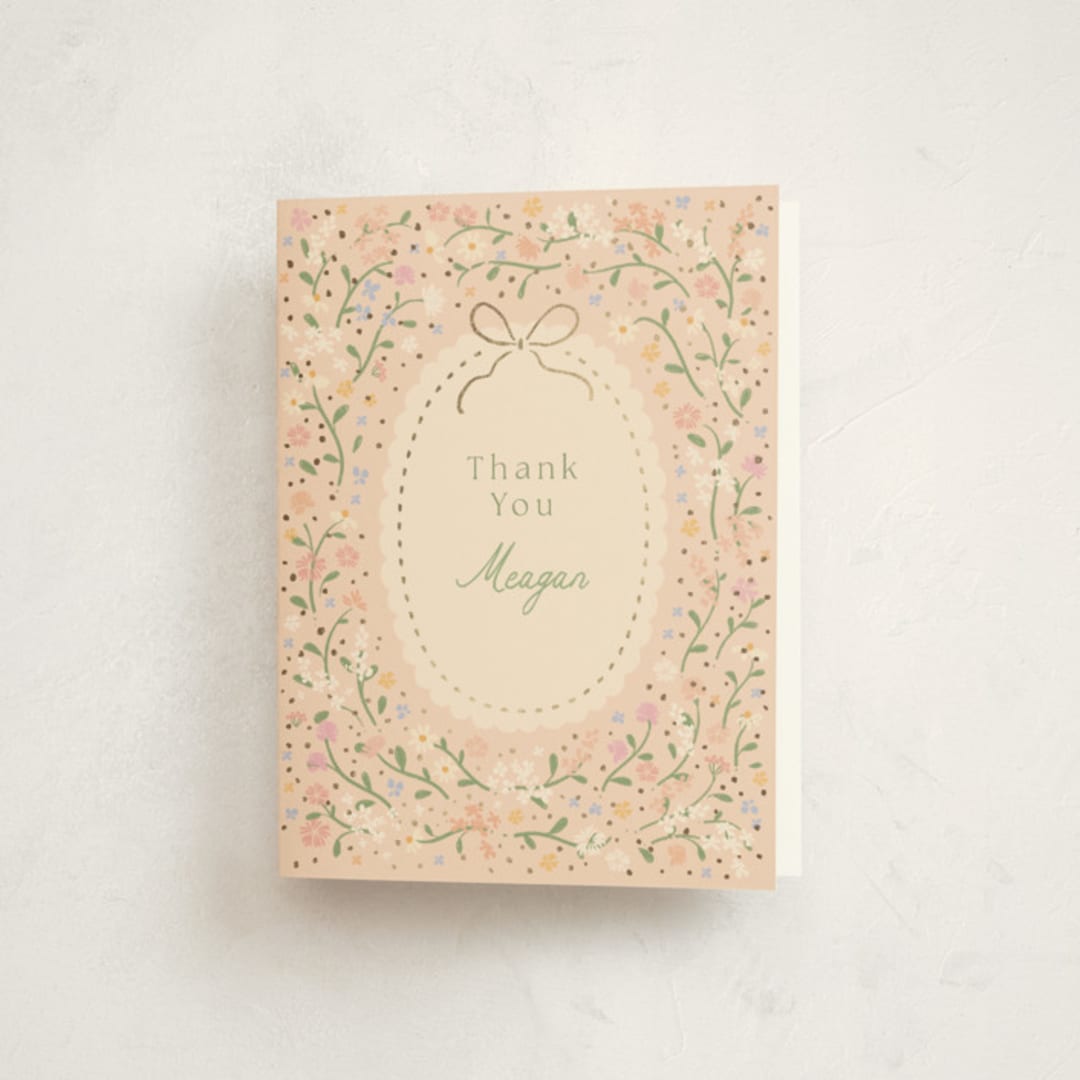 "New blooms" - Baby Shower Thank You Cards in Ballet Slipper by Jennifer Wick - Front