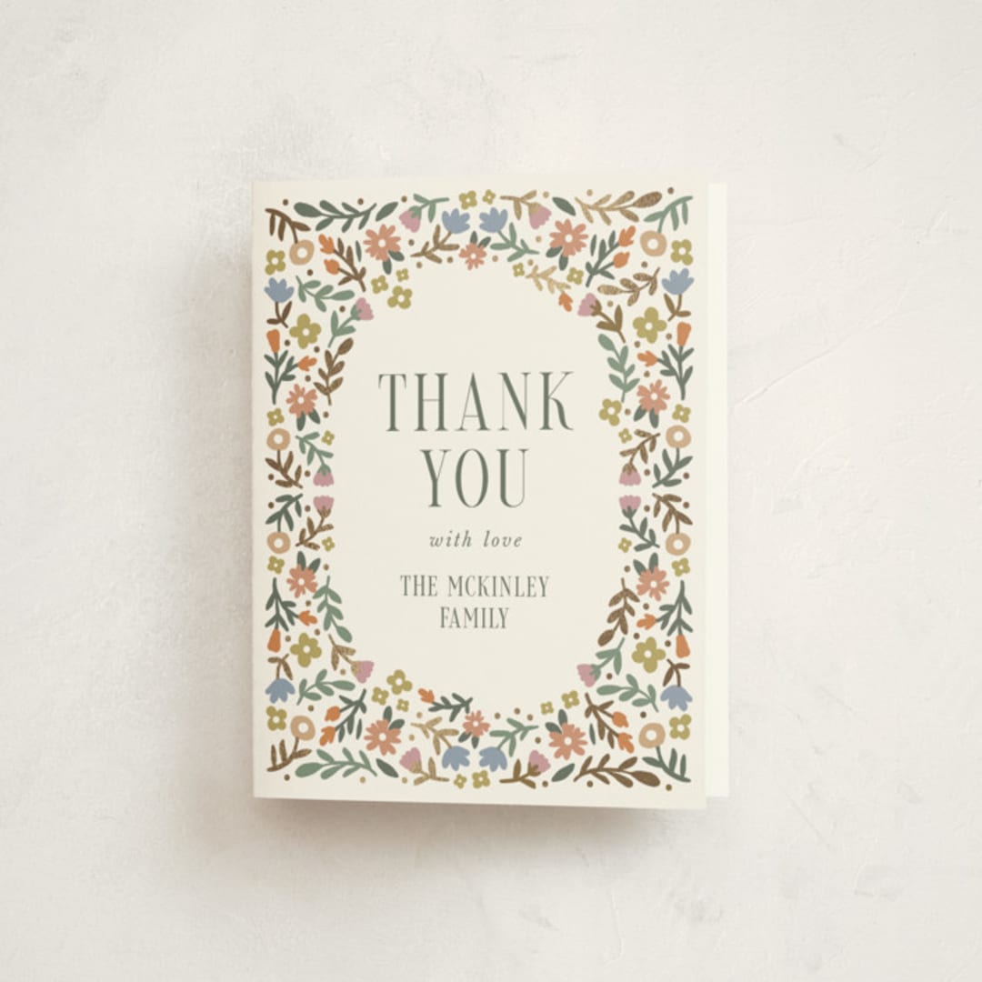 "Floral Archway" - Baby Shower Thank You Cards in Garden by Kelly Watkins - Front