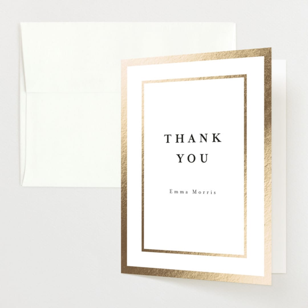 "Classic Love" - Baby Shower Thank You Cards in Vanilla by Susan Moyal - Front