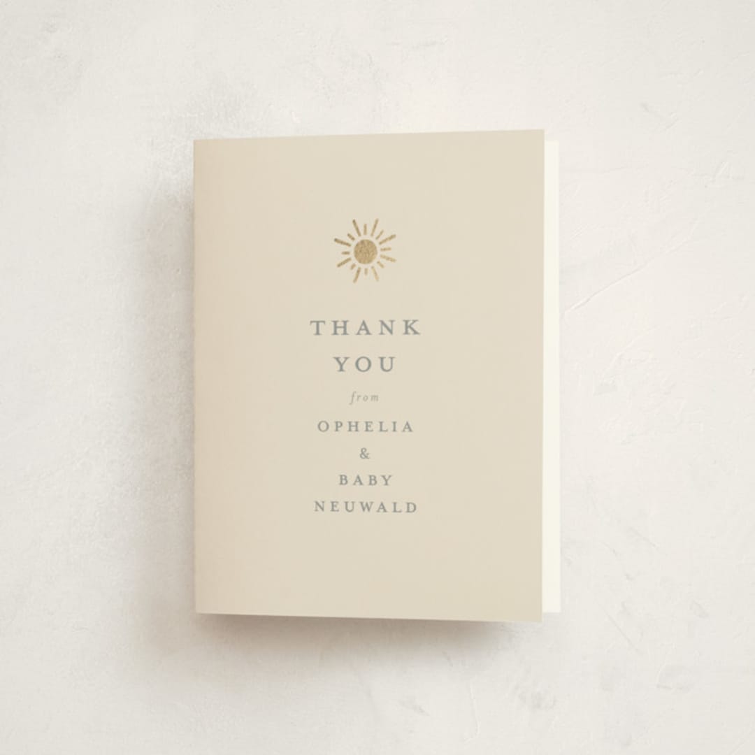 "Sun Toss" - Baby Shower Thank You Cards in Blush by Meggy Masters - Front