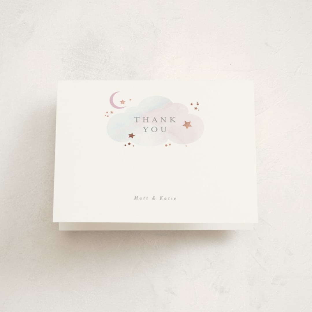 "Little Star" - Baby Shower Thank You Cards in Hydrangea by Itsy Belle Studio - Front