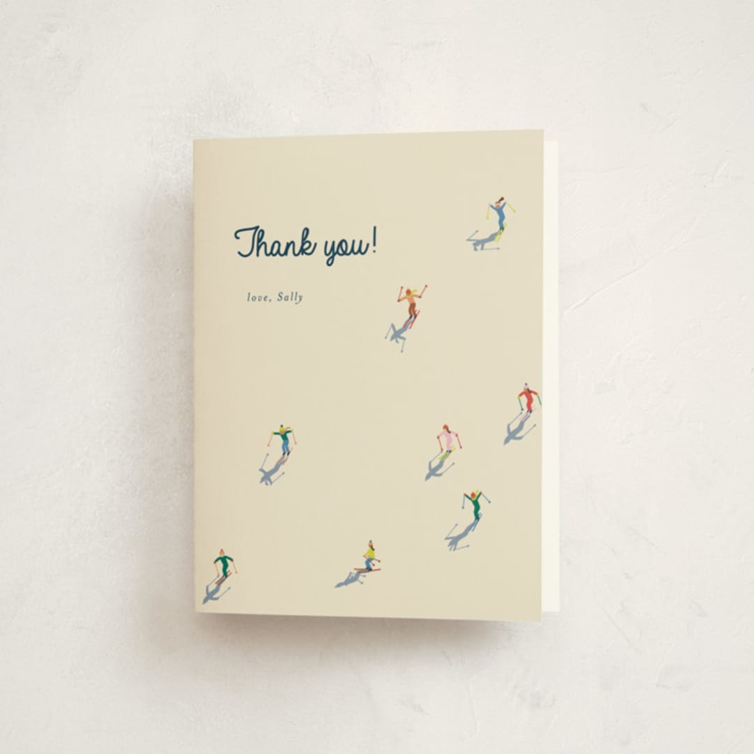 "Apres Bebe" - Baby Shower Thank You Cards in Cream by Ellen Schlegelmilch - Front