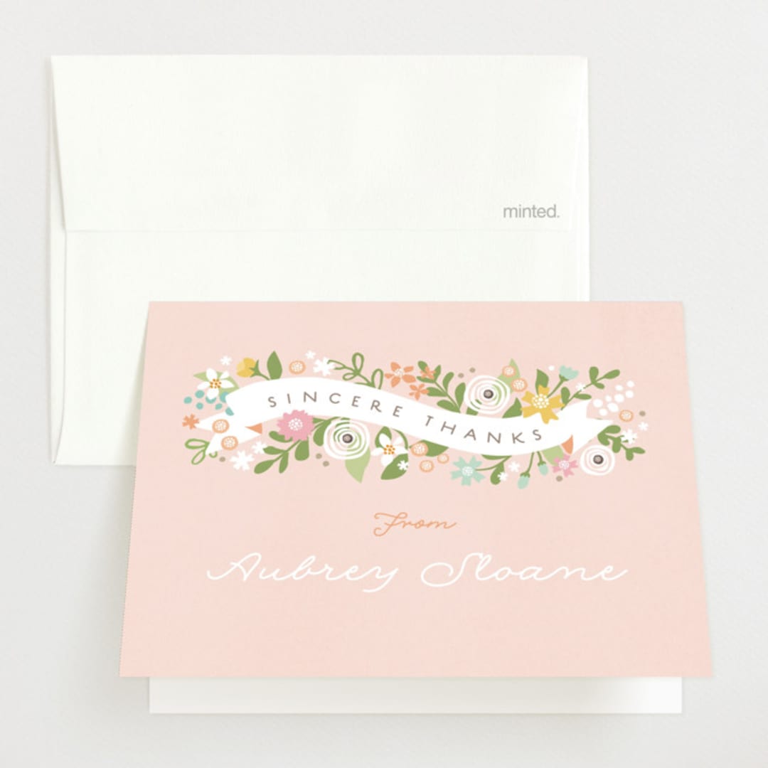 "Rites of spring" - Baby Shower Thank You Cards in Strawberry Ice by Jennifer Wick - Front