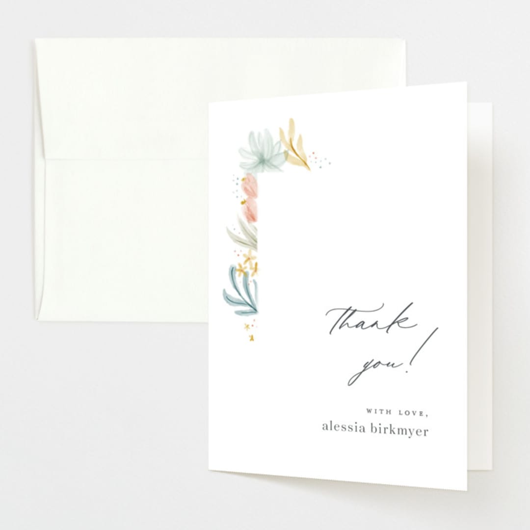 "Blooming Brunch" - Baby Shower Thank You Cards in Rose by Ashley DeMeyere - Front