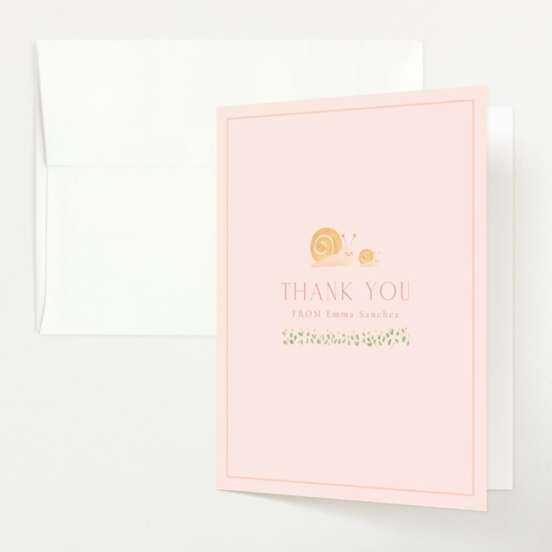 "Baby shower in the forest" - Baby Shower Thank You Cards in Salmon by Sabrin Deirani - Front