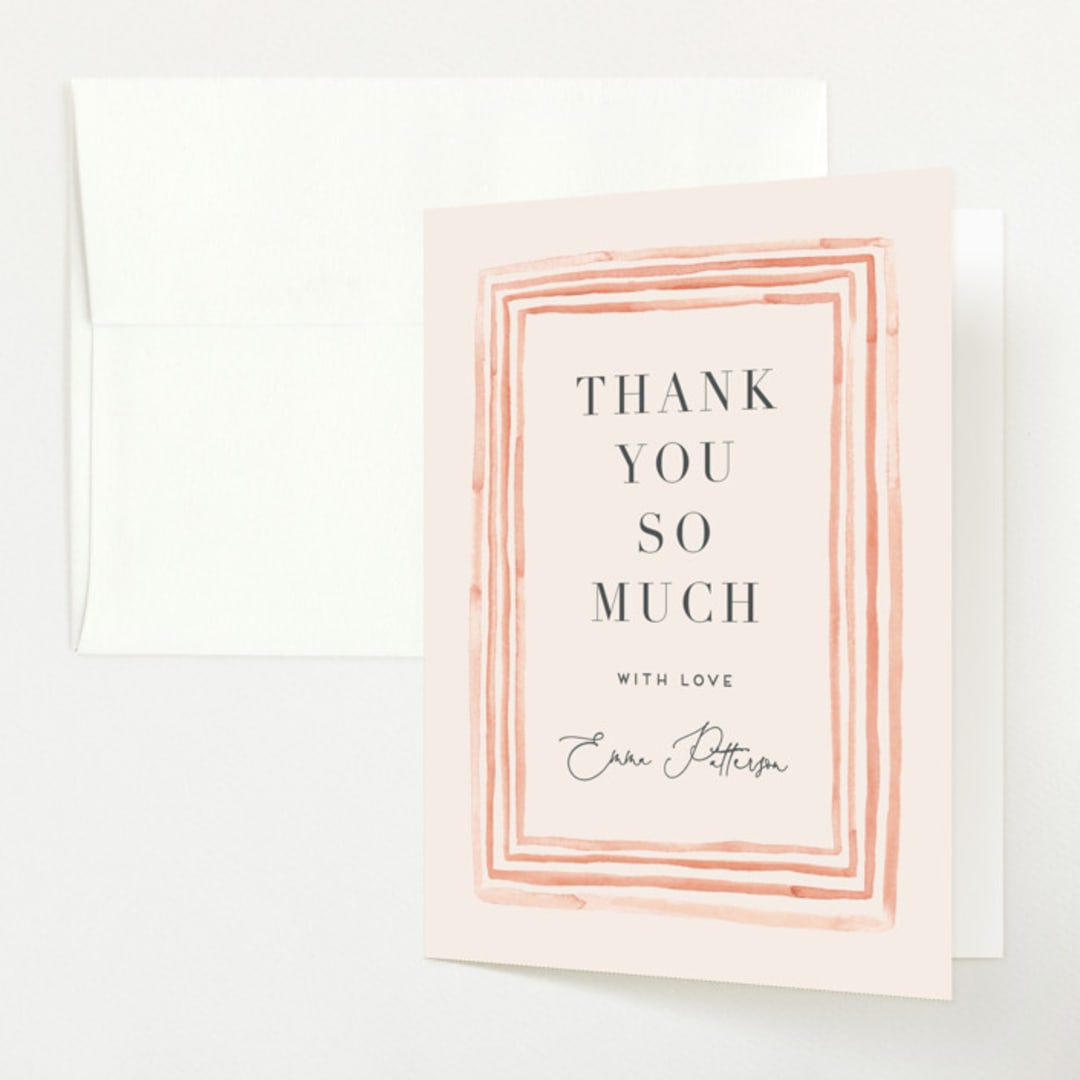 "Painted Frame" - Baby Shower Thank You Cards in Peony by Erica Krystek - Front