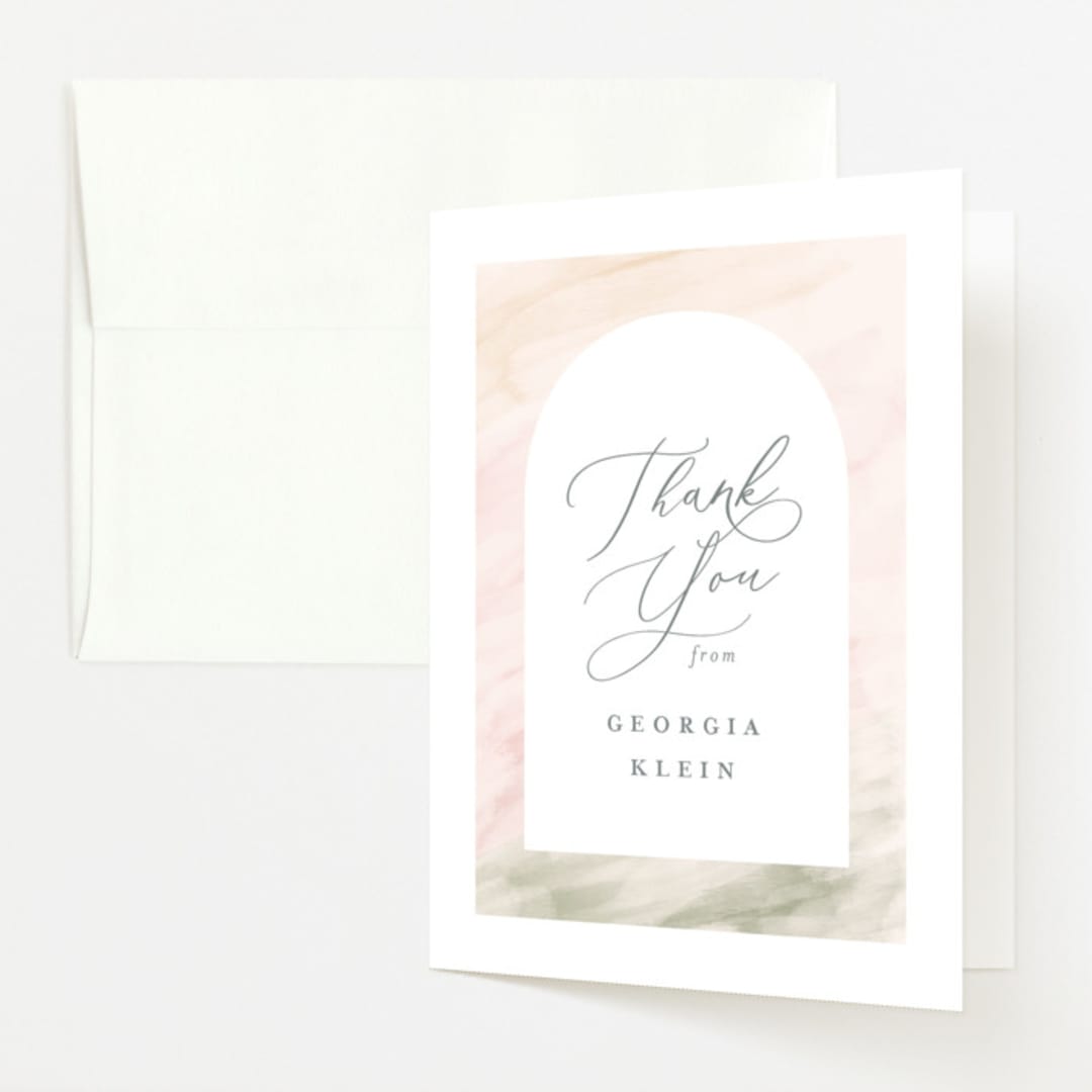 "Abstracted Arch" - Baby Shower Thank You Cards in Spring by Carolyn MacLaren - Front