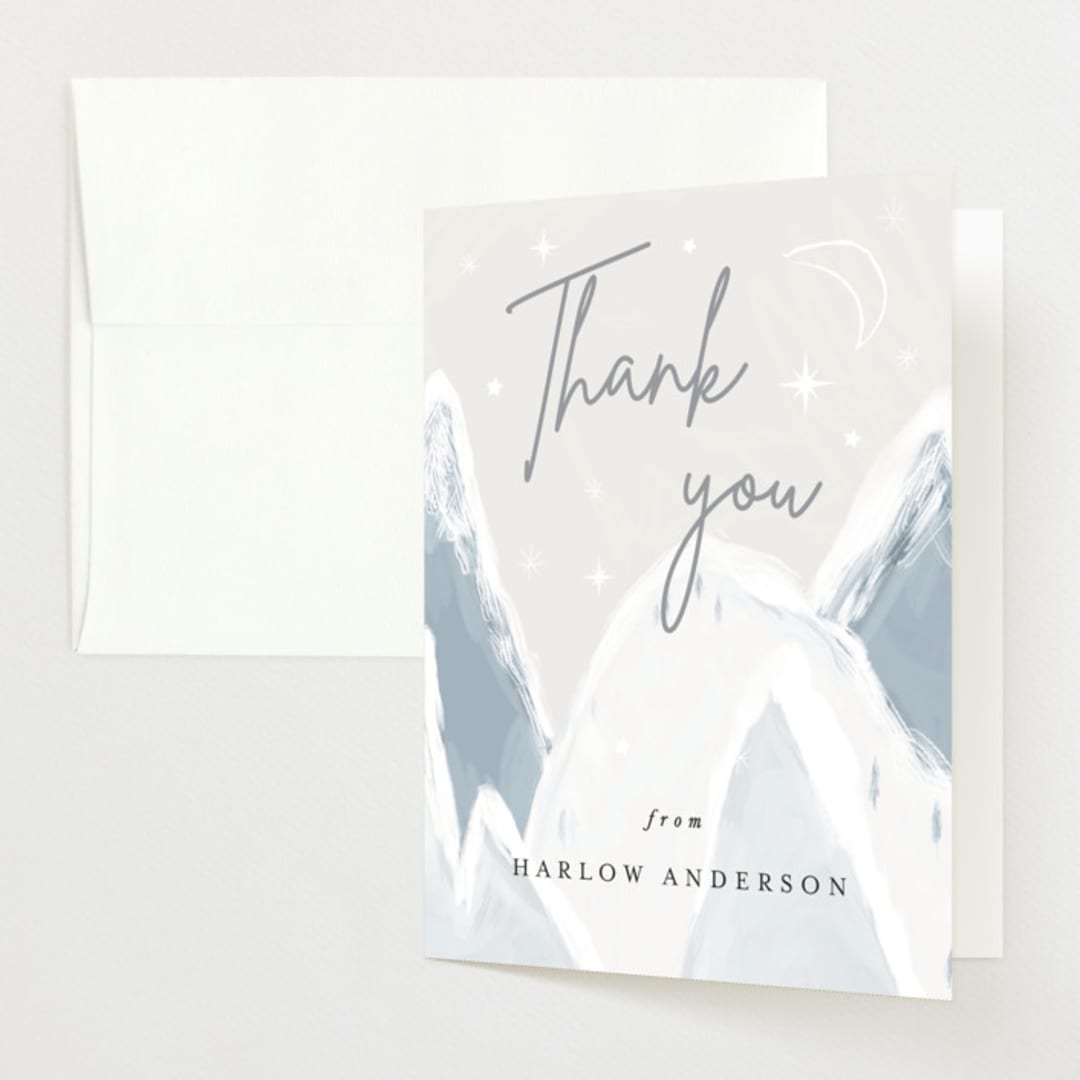 "Baby It's Cold Outside" - Baby Shower Thank You Cards in Snow by Maja Cunningham - Front