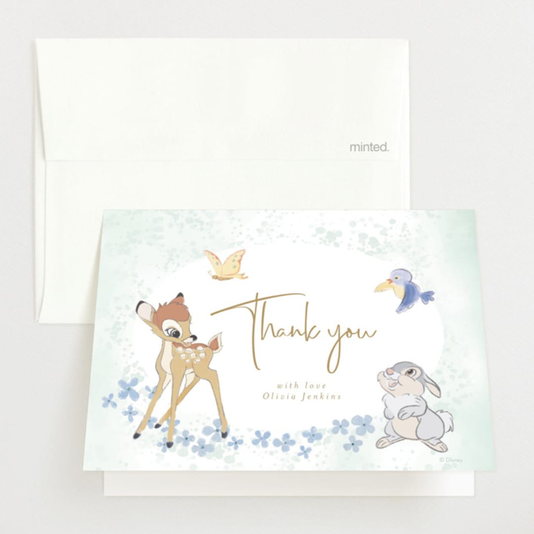 "Disney's Bambi Forest" - Baby Shower Thank You Cards in Forest by frau brandt - Front