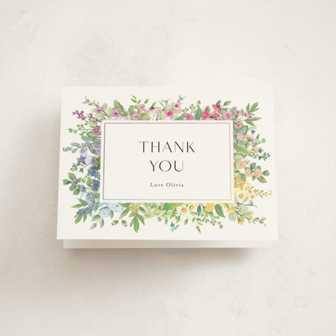 "flower garden" - Baby Shower Thank You Cards in Cotton by Susan Moyal - Front