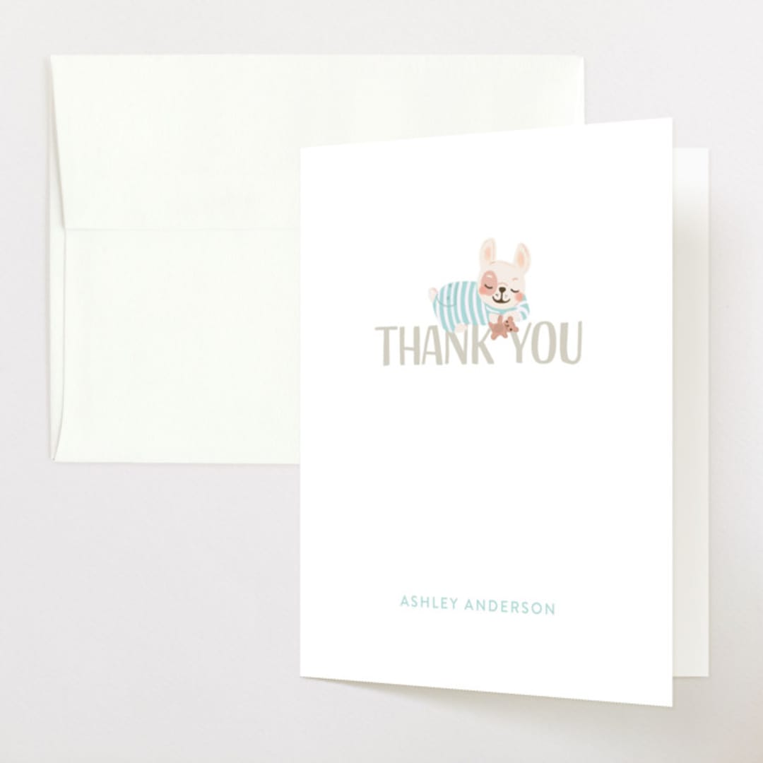 "Puppy" - Baby Shower Thank You Cards in Little Boy Blue by Itsy Belle Studio - Front