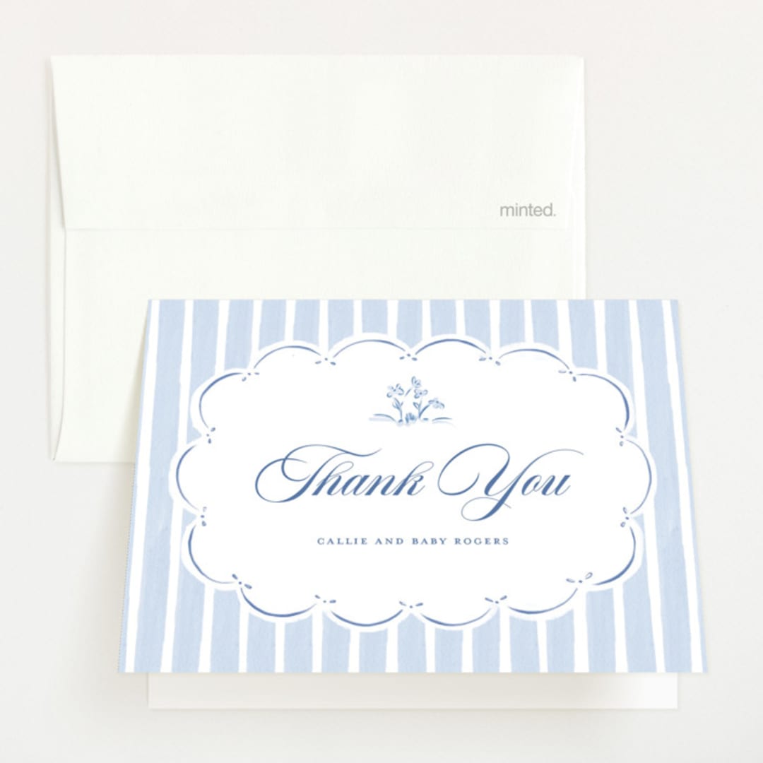 "French Teddy Bear" - Baby Shower Thank You Cards in Gardenia by Pati Cascino - Front