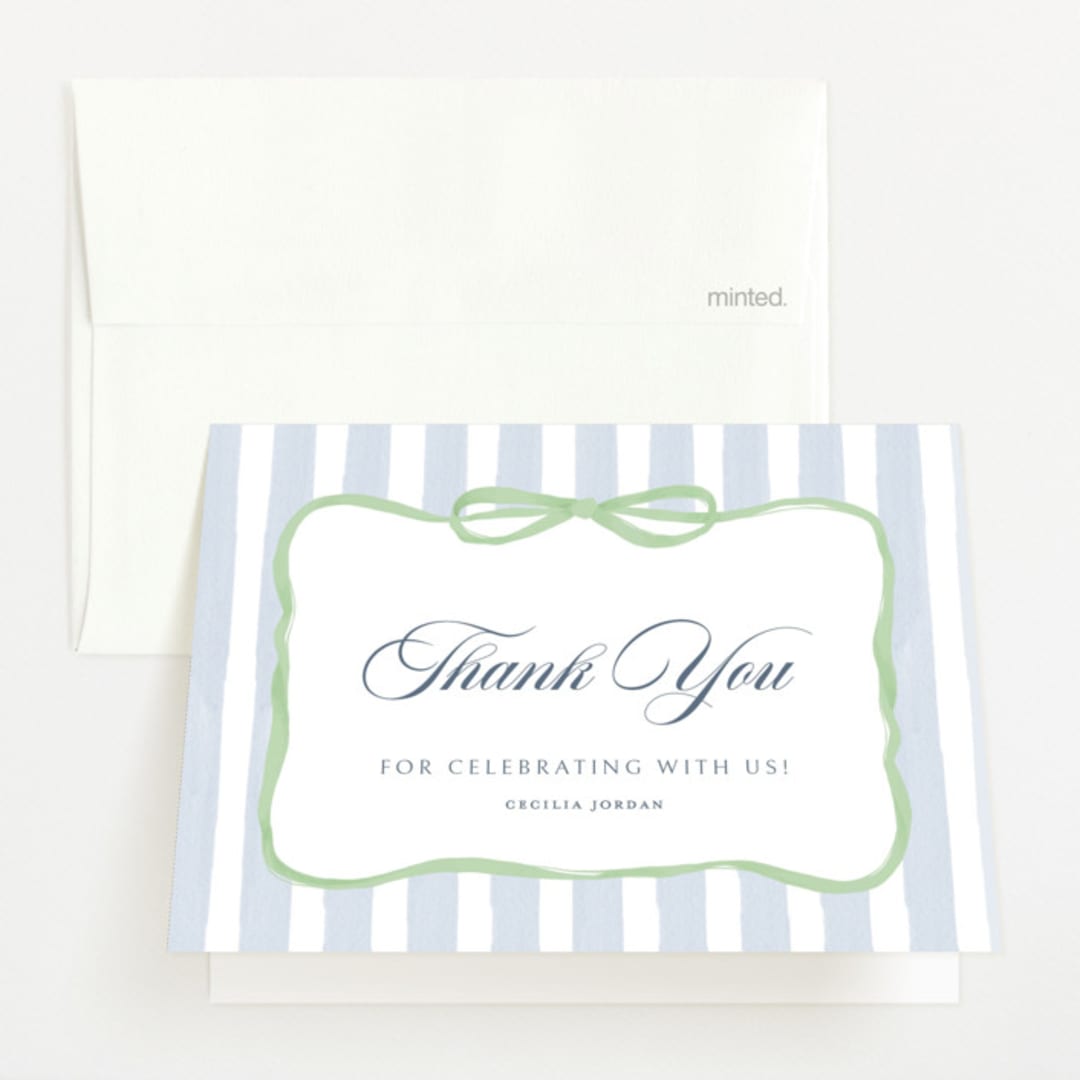 "Celina" - Baby Shower Thank You Cards in Mint by Pati Cascino - Front