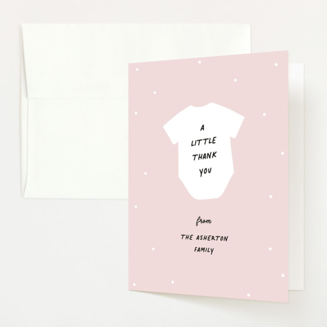 "Little Sibling" - Baby Shower Thank You Cards in Cotton Candy by Lea Delaveris - Front