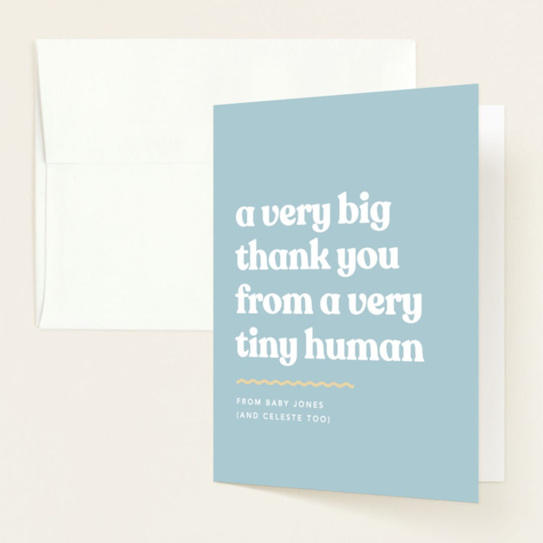 "It's An Event" - Baby Shower Thank You Cards in Ocean by Robert and Stella - Front