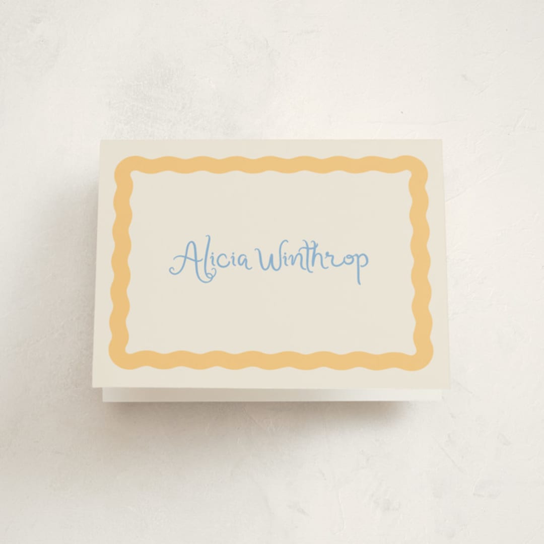 "Augusta" - Baby Shower Thank You Cards in Melon by Megan Davis - Front