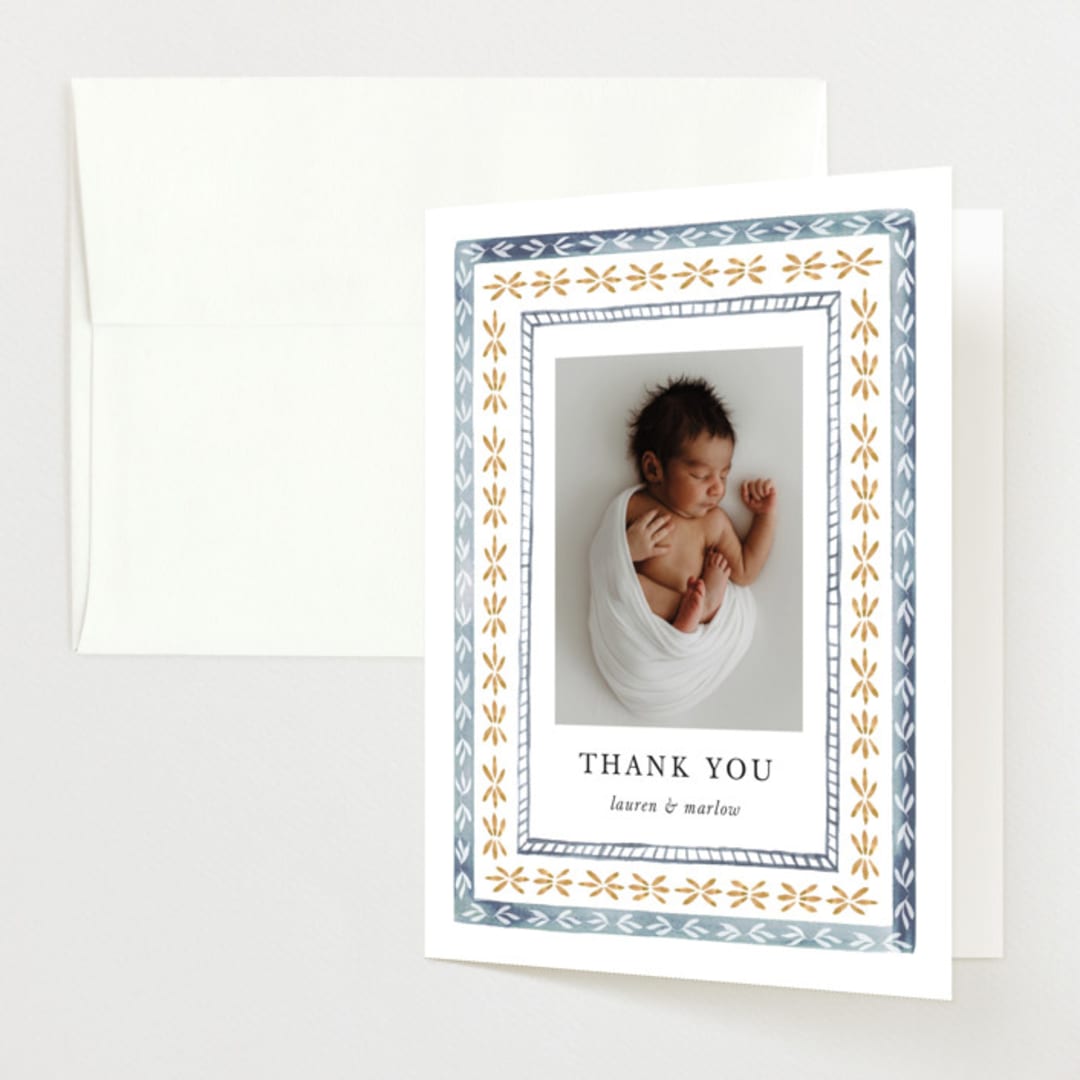 "Americana" - Baby Shower Thank You Cards in Sea by leslie hamer - Front