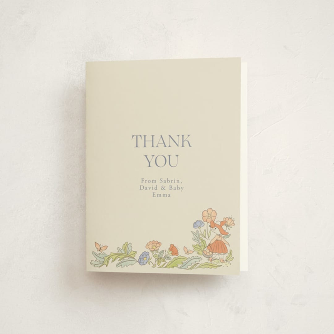"Vintage magic town" - Baby Shower Thank You Cards in Vanilla by Sabrin Deirani - Front