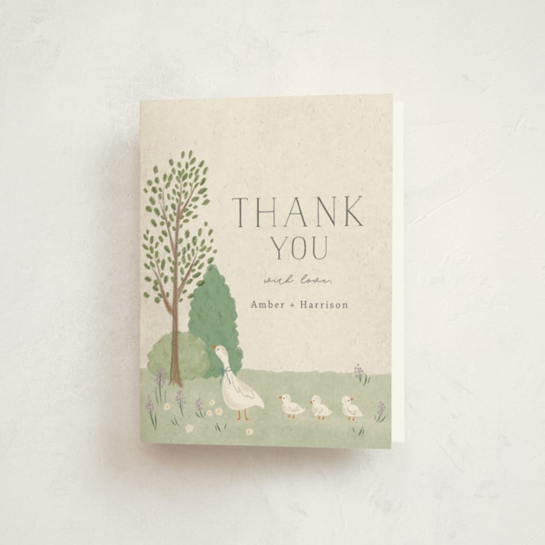 "Cottage Baby" - Baby Shower Thank You Cards in Cream by Kiersten Garner - Front