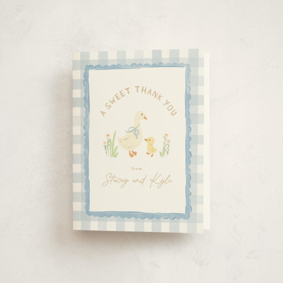 "Vintage goose" - Baby Shower Thank You Cards in Sky by Creo Study - Front