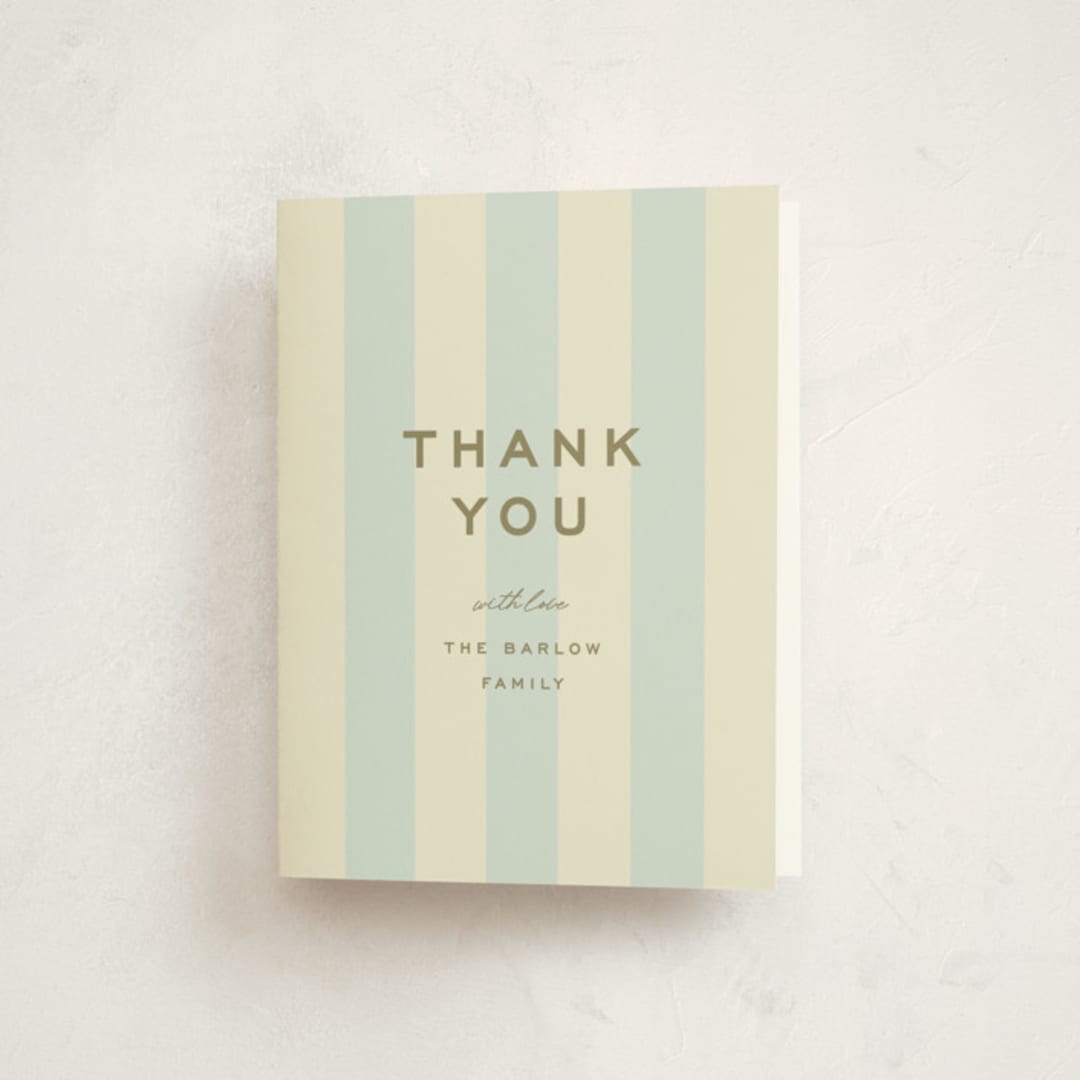 "oh boy" - Baby Shower Thank You Cards in Baby Blue by Ellen Schlegelmilch - Front