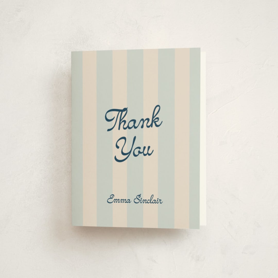 "Mariniere" - Baby Shower Thank You Cards in Marina by Olivia Raufman - Front