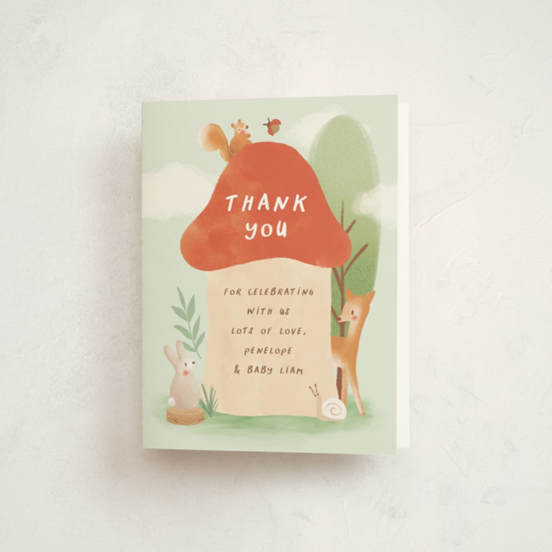 "tippaleipä" - Baby Shower Thank You Cards in Mint by chocomocacino - Front
