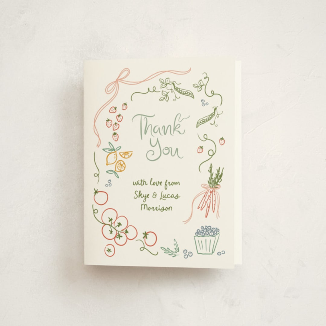 "Locally Grown Sketch" - Baby Shower Thank You Cards in Meadow by Jenna Holcomb - Front