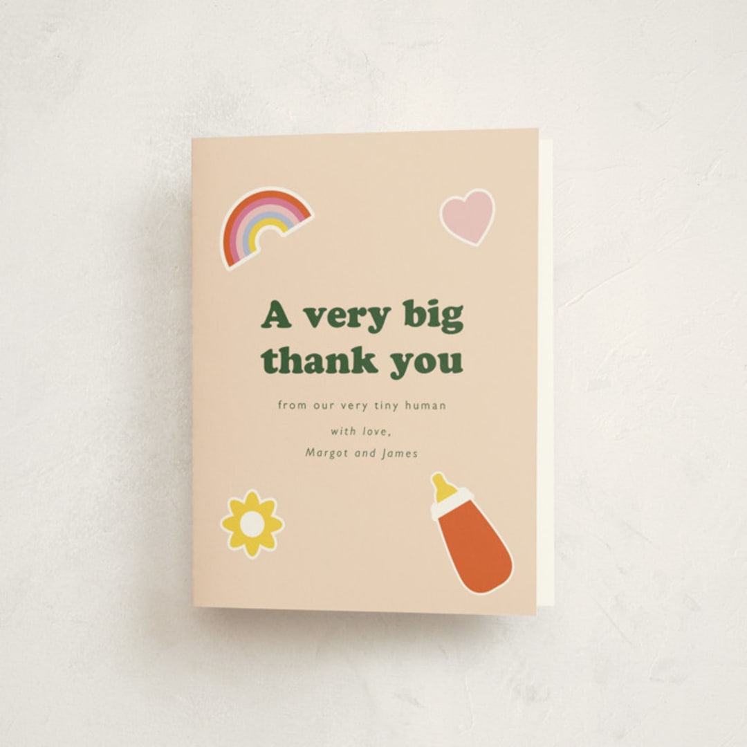 "Scout Badges" - Baby Shower Thank You Cards in Sunshine by Hudson meet Rose - Front