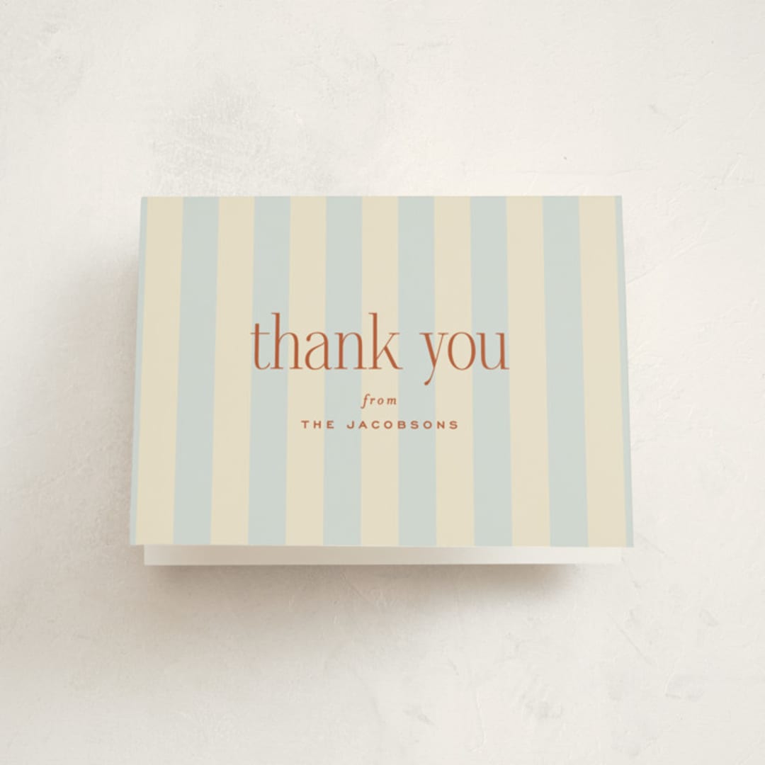 "we're having a party" - Baby Shower Thank You Cards in Powder Blue by Ellen Schlegelmilch - Front