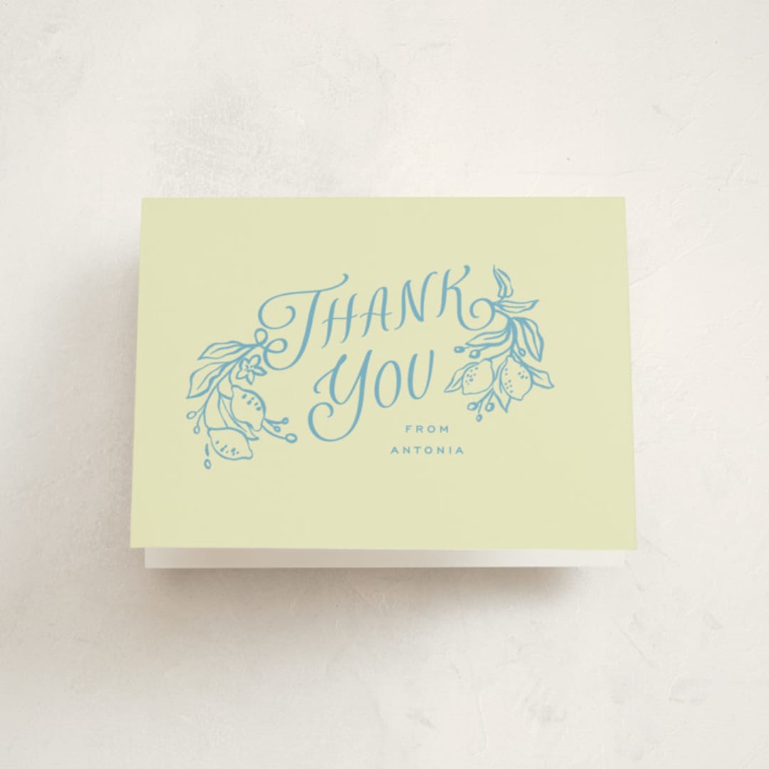 "Ciao Baby" - Baby Shower Thank You Cards in Lemonade by Pati Cascino - Front