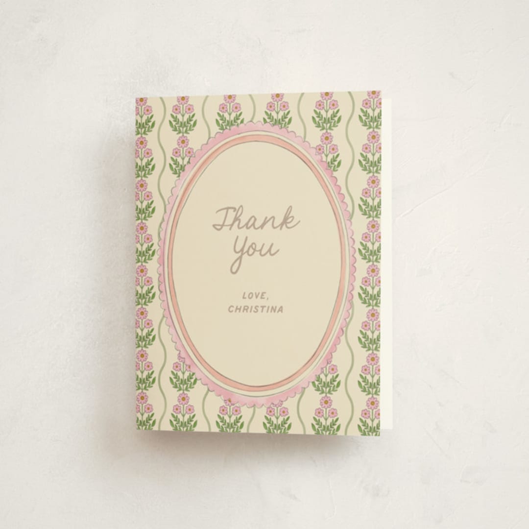 "Botanical maximalism" - Baby Shower Thank You Cards in Poppy by Creo Study - Front