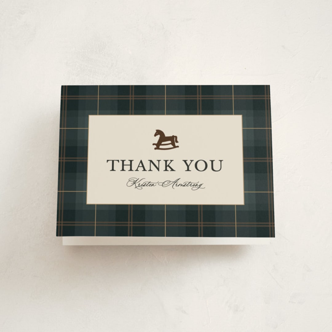 "Wesley" - Baby Shower Thank You Cards in Juniper by Kate Ahn - Front