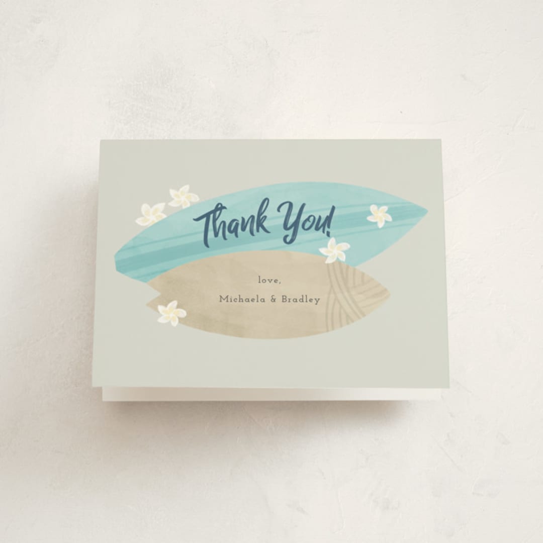"Surf baby" - Baby Shower Thank You Cards in Pebble by Adelyn T. - Front