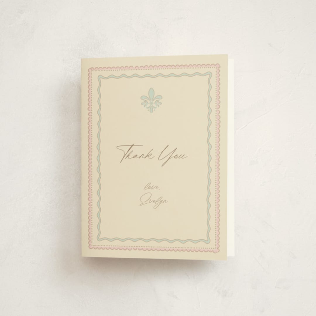 "Precious" - Baby Shower Thank You Cards in Mint by Tina Faselli - Front