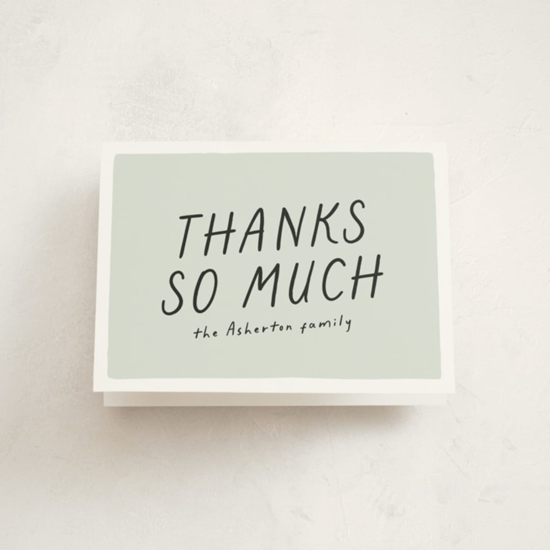 "Bring diapers" - Baby Shower Thank You Cards in Mint by Lea Delaveris - Front