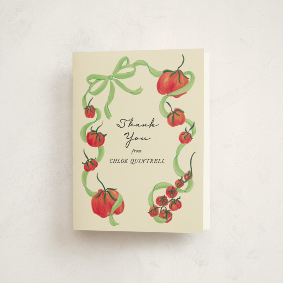"Petit Pomodoro" - Baby Shower Thank You Cards in Lime by Jackie Crawford - Front