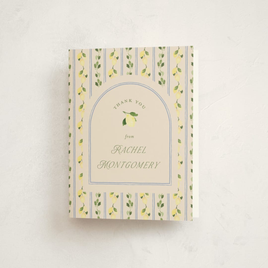 "Limoncello" - Baby Shower Thank You Cards in Rome by Claudia Orengo - Front