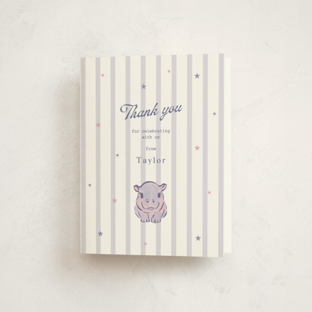 "baby hippo" - Baby Shower Thank You Cards in Twilight Frost by Cass Loh - Front