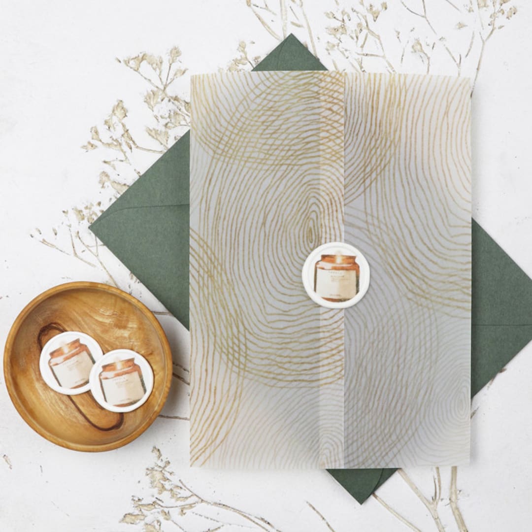 Gold Tree Ring Vellum Wraps | Size 5x7 | Set of 50