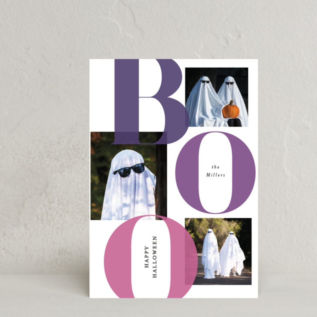 "Bold Boo" - Halloween Cards in Plum by Itsy Belle Studio - Front