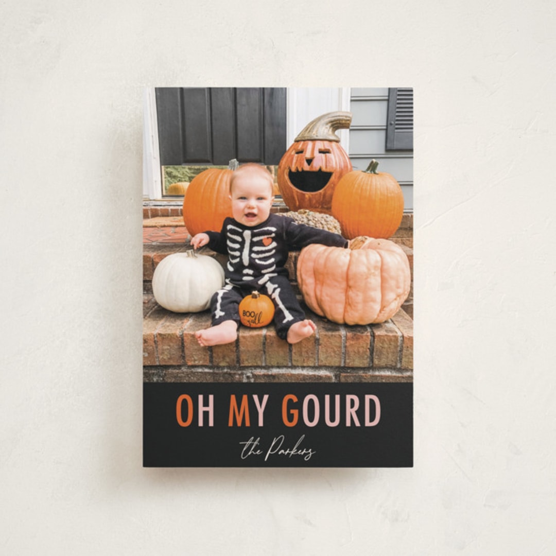 "Oh My Gourd" - Halloween Cards in Pumpkin by Dawn Pope - Front