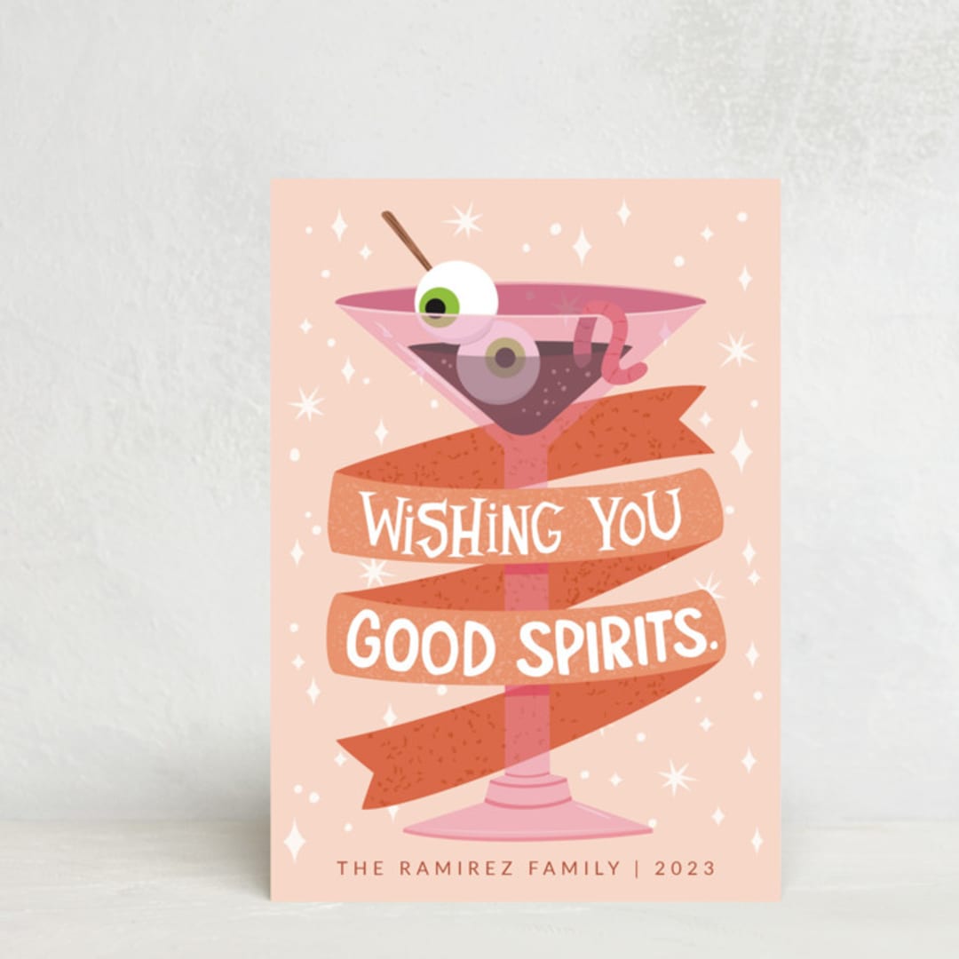 "Wishing you good spirits | Halloween" - Halloween Cards in Peach by Jenny Alvarado - Front